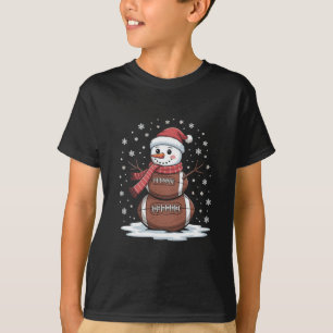 Christmas American Football Snowman Xmas Sport T-Shirt