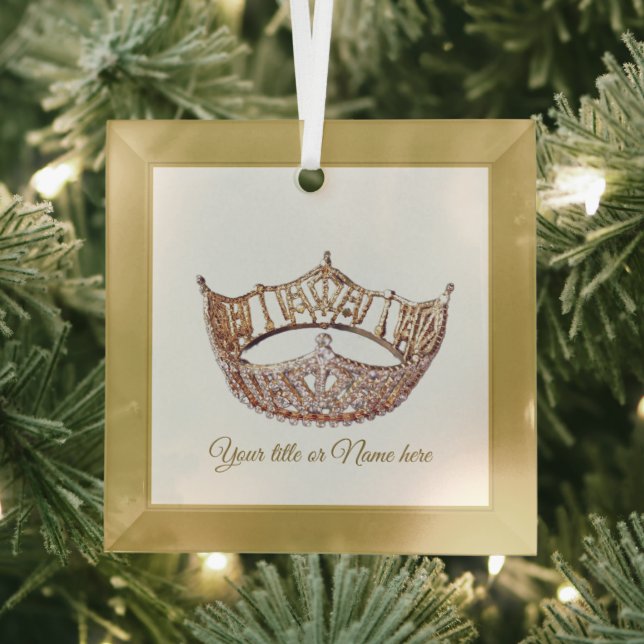 Christmas American Pageant Crown Glass  Glass Ornament (Insitu)