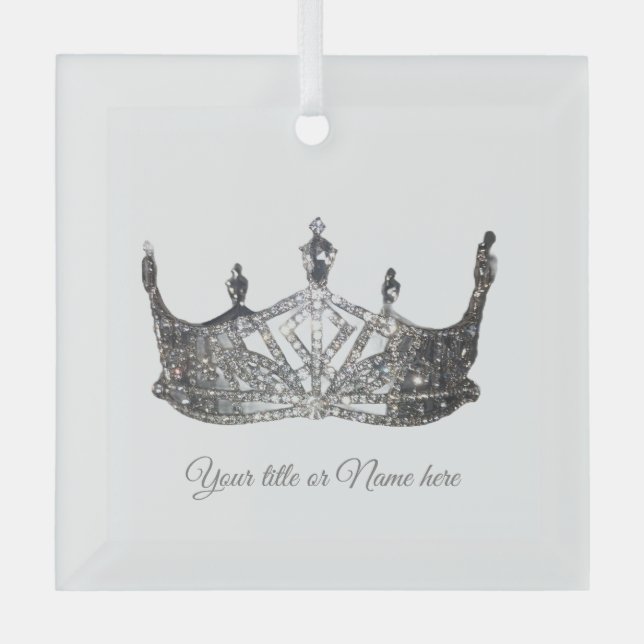 Christmas American Pageant Crown  Glass Ornament (Front)