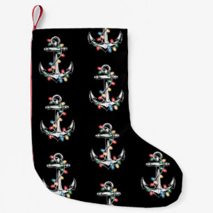 Christmas Anchor Xmas Lights Nautical Sailing Small Christmas Stocking
