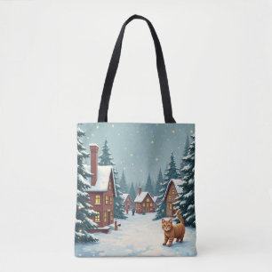 Christmas and Cat Tote Bag