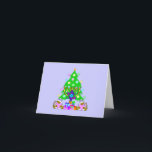 Christmas and Hanukkah Together Holiday Card<br><div class="desc">Christmas and Hanukkah on gifts for interfaith families that celebrate the joy of Christmas and beauty of Chanukah.  Featuring Xmas tree and menorah with jewish star of david surrounded by holiday presents on greeting cards,  postage,  gift ideas and apparel for the family.</div>