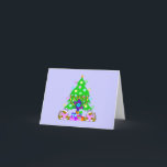 Christmas and Hanukkah Together Holiday Card<br><div class="desc">Christmas and Hanukkah on gifts for interfaith families that celebrate the joy of Christmas and beauty of Chanukah.  Featuring Xmas tree and menorah with jewish star of david surrounded by holiday presents on greeting cards,  postage,  gift ideas and apparel for the family.</div>