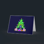 Christmas and Hanukkah Together Holiday Card<br><div class="desc">Christmas and Hanukkah on gifts for interfaith families that celebrate the joy of Christmas and beauty of Chanukah.  Featuring Xmas tree and menorah with jewish star of david surrounded by holiday presents on greeting cards,  postage,  gift ideas and apparel for the family.</div>