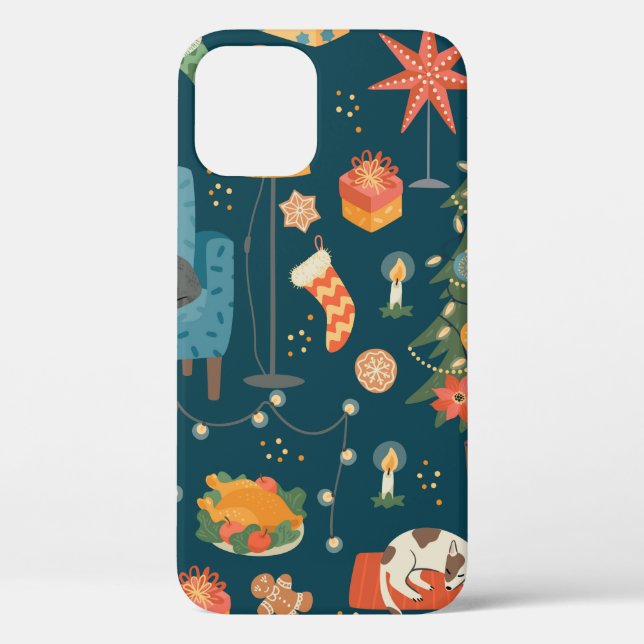 Christmas and Happy New Year seamless pattern. Swe Case-Mate iPhone Case (Back)