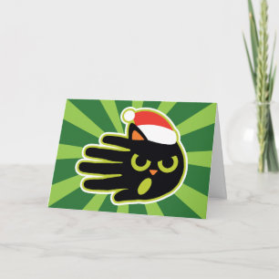 Christmas and Holiday Cat Santa milk and cookies Card
