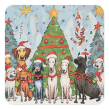 Christmas and Holiday Dogs Sticker