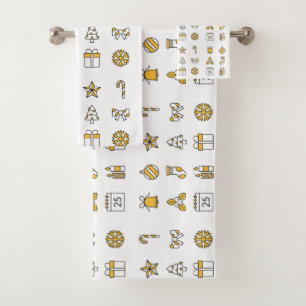 Christmas and New Year Bath Towel Set