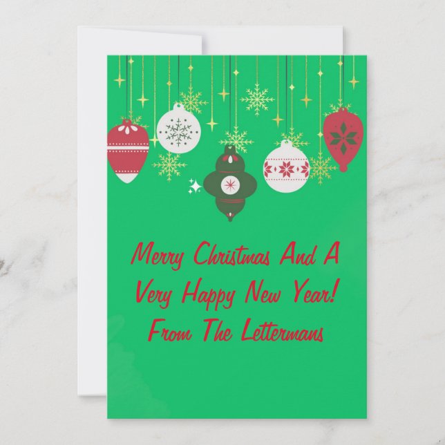 Christmas and New Year Greeting Card,downloadable Holiday Card (Front)
