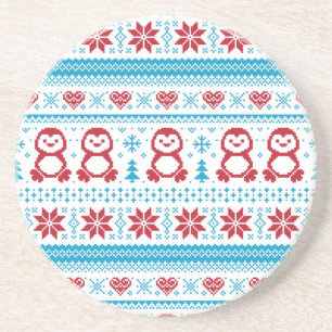 Christmas and Winter knitted pattern Coaster