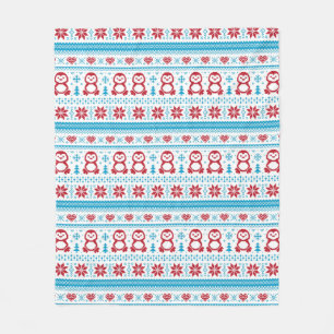 Christmas and Winter knitted pattern Fleece Blanket
