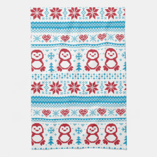 Christmas and Winter knitted pattern Kitchen Towel