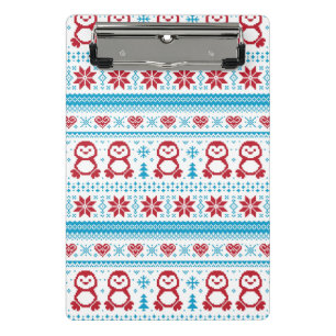 Christmas and Winter knitted pattern Mini Clipboard