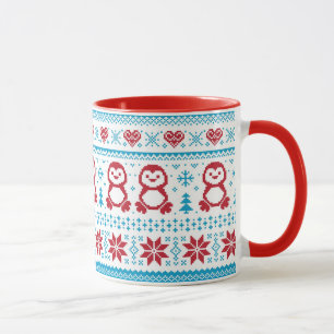 Christmas and Winter knitted pattern Mug