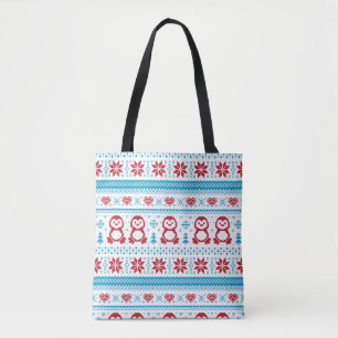 Christmas and Winter knitted pattern Tote Bag