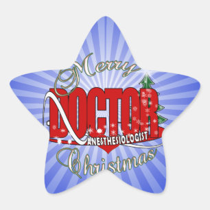 CHRISTMAS ANESTHESIOLOGIST STAR STICKER