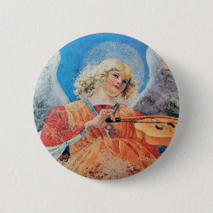 CHRISTMAS ANGEL 2 INCH ROUND BUTTON