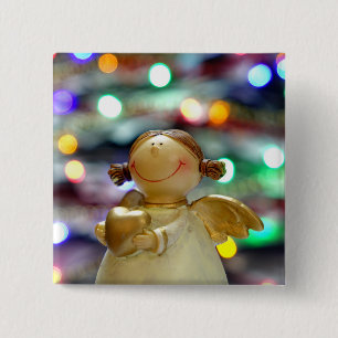 Christmas Angel 2 Inch Square Button