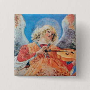CHRISTMAS ANGEL 2 INCH SQUARE BUTTON