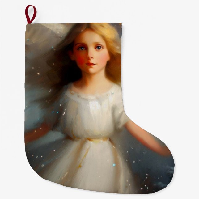 Christmas Angel 2 Large Christmas Stocking (Front)