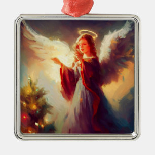 Christmas Angel 3 Metal Ornament