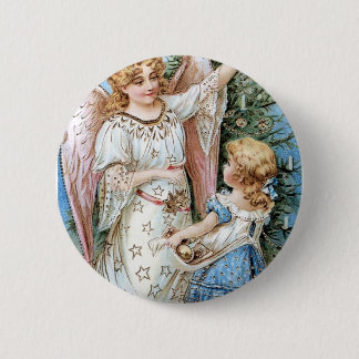 Christmas Angel and Child 2 Inch Round Button
