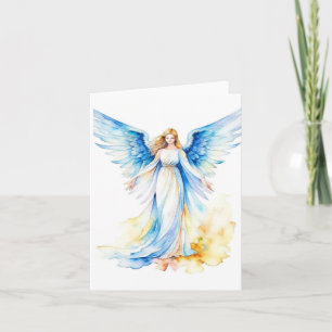 Christmas Angel B - Watercolors & Pen Card