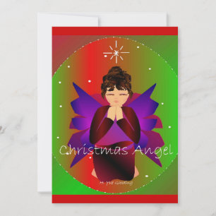 Christmas Angel Baby Girl Praying Invitation
