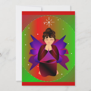 Christmas Angel Baby Girl Praying Invitation