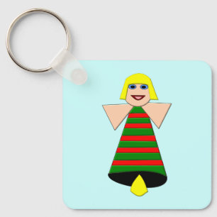 Christmas Angel Bell Custom Keychain