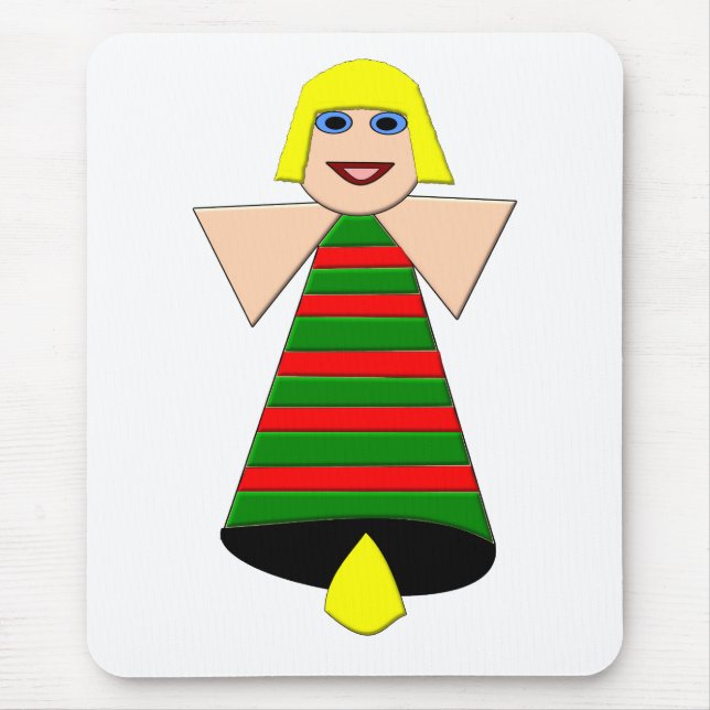 Christmas Angel Bell Mousepad (Front)
