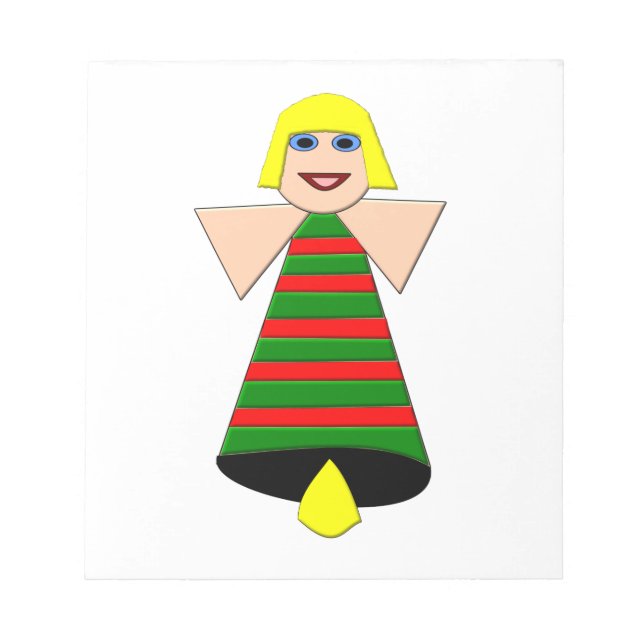 Christmas Angel Bell Notepad (Front)