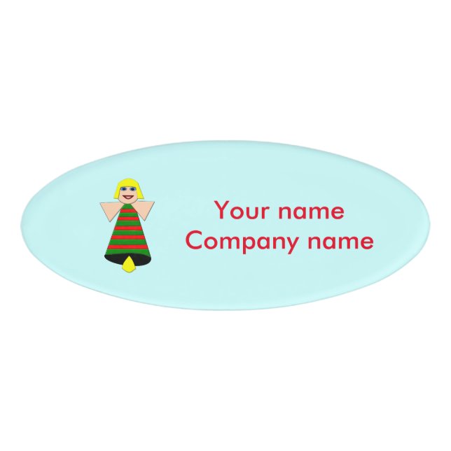 Christmas Angel Bell Personalized Name Tag (Front)