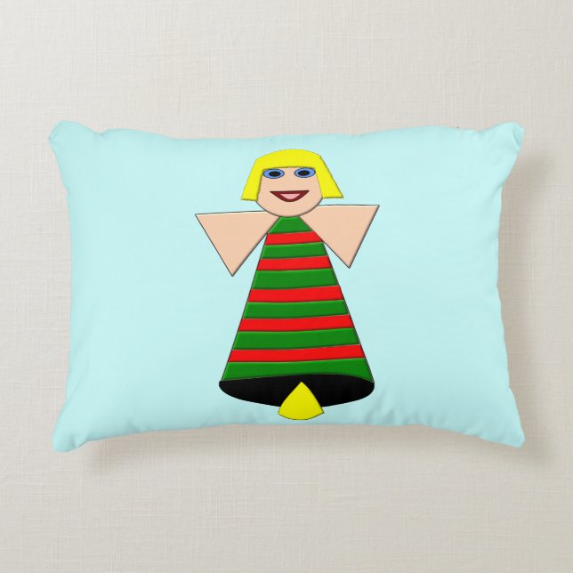 Christmas Angel Bell Pillow (Front)