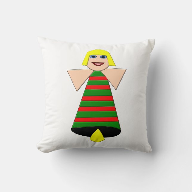 Christmas Angel Bell Pillow (Front)