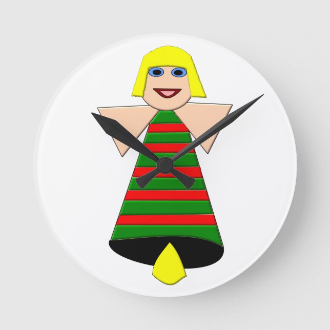 Christmas Angel Bell Wall Clock (Front)