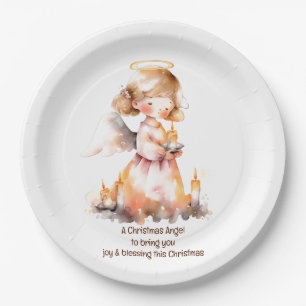 Christmas Angel Blessing Paper Plate