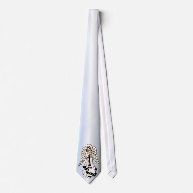 Christmas Angel Brass Trumpet Tie (Front)