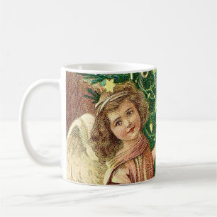 Christmas angel bringing toys coffee mug