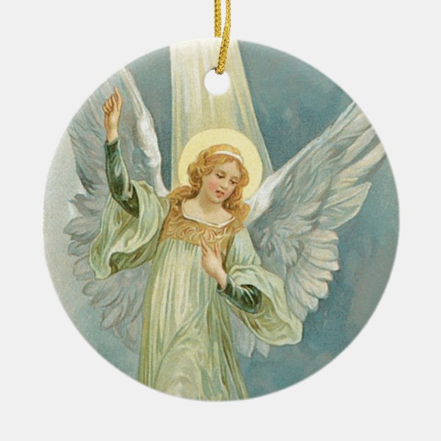 Christmas Angel Ceramic Ornament (Front)