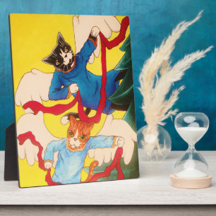 Christmas Angel Cherub Cats Plaque