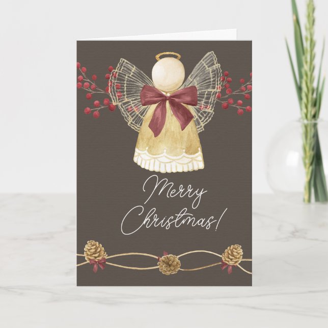 Christmas Angel Christmas Greeting Card (Front)