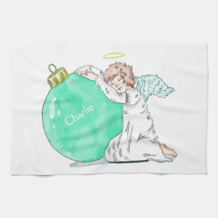 Christmas Angel custom name hand towel