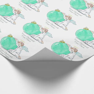 Christmas Angel custom text wrapping paper
