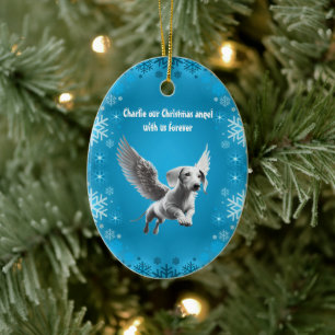 Christmas Angel Dachshund Ceramic Ornament