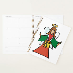 Christmas Angel Drummer Holiday Music Design  Planner