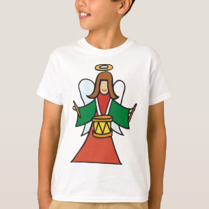 Christmas Angel Drummer Holiday Music Design  T-Shirt