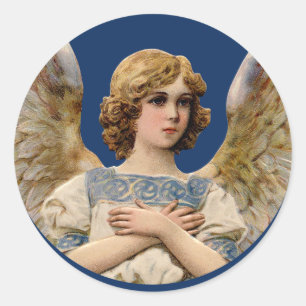 Christmas Angel Holiday Card Envelope Seal Vintage