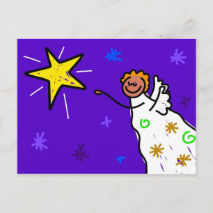 Christmas angel holiday postcard