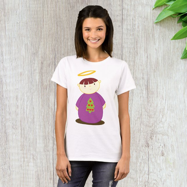 Christmas Angel In Purple Womens T-Shirt (Creator Uploaded)